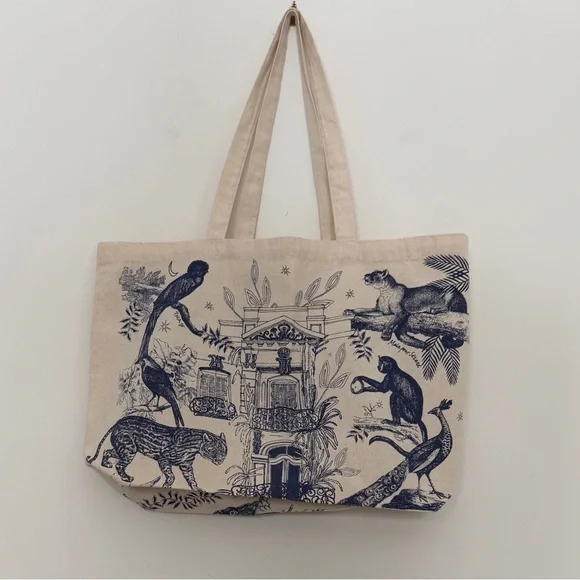 Sézane NWOT Canvas Tote Bag with Animal Print - Picture 5 of 6